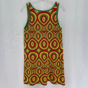 ZARA Yellow Red Green 70's Retro Print Dress